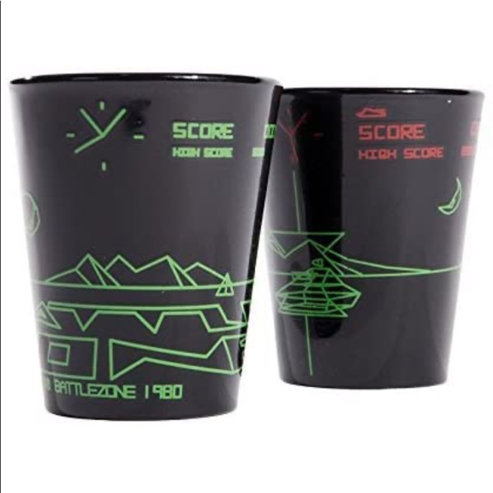 Atari Shot Glasses Battlezone Retro Arcade Game - Set of 2 NIB